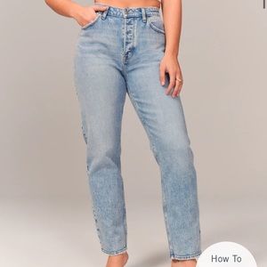 abercrombie & fitch curve love high rise dad jeans
